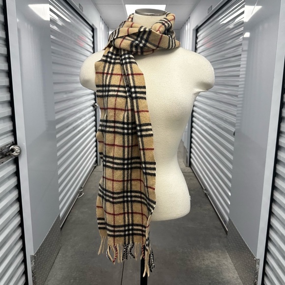 Vintage Burberry wool made in england nova check fringe scarf - Picture 2 of 5